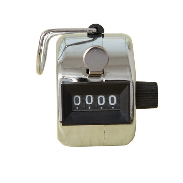 Compteur Manuel Argenté Avec Anneau, Compteur Mécanique Métallique, 4,6 X 4,6 X 3,3 Cm
