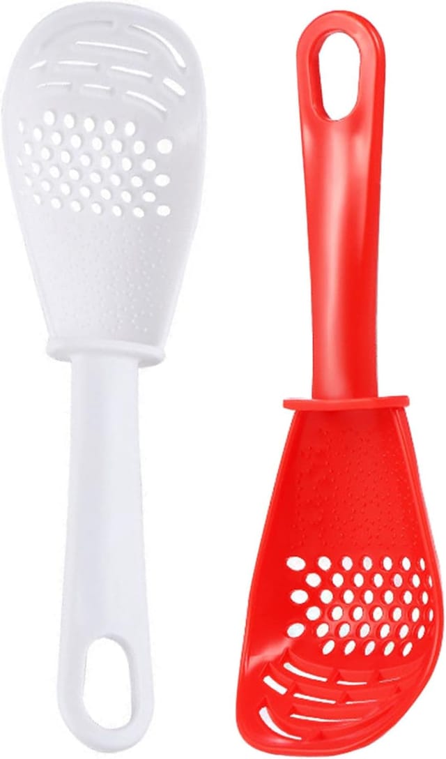 Lot De Deux Cuillères Multifonction En Plastique Pour Purée De Pommes De Terre Et Ail Outil Pour Écraser Et Séparer Les Oeufs Accessoire Pratique