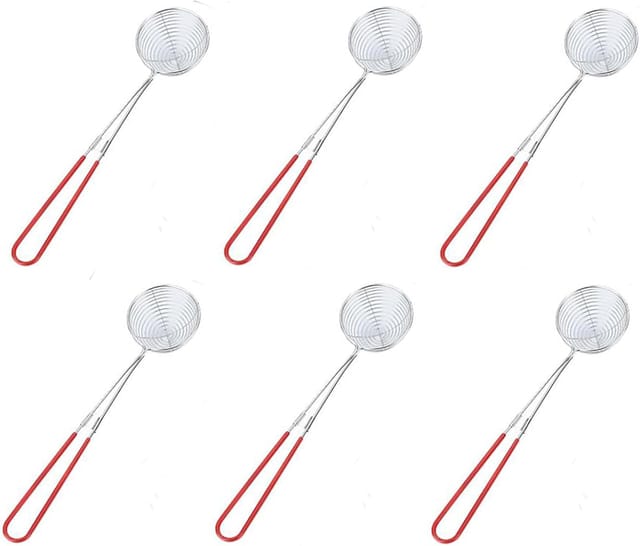 Lot De 6 Écumoires En Acier Inoxydable Avec Manche Long, Passoires Pour Pâtes Italiennes, Accessoires De Cuisine Pour Friture