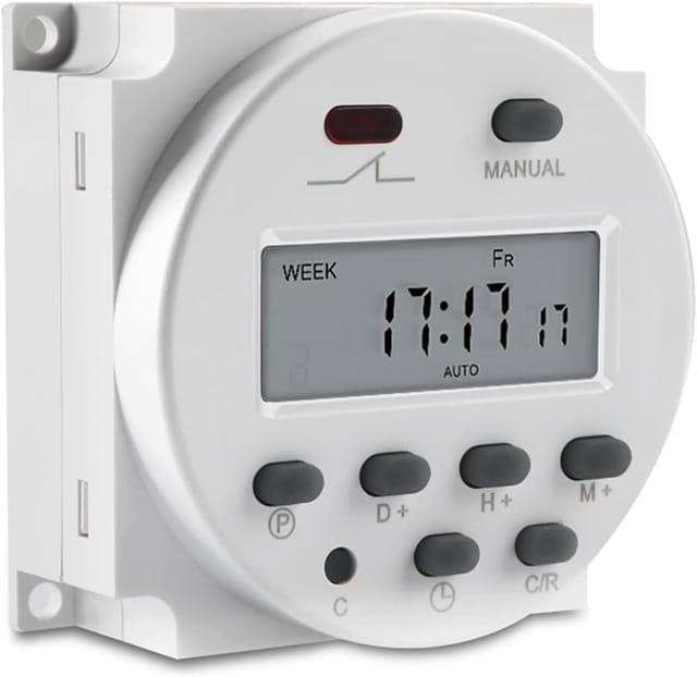 Minuteur Numérique Programmable Douze Volts Avec Écran Lcd Et Relais Horaire Étanche Pour Contrôle D Alimentation Électrique