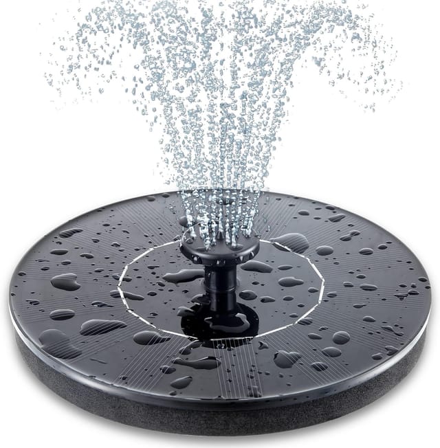 Pompe À Eau Solaire Flottante Pour Bain D'Oiseaux, 1,4 W, Avec 6 Buses, Idéale Pour Les Bains D'Oiseaux, Le Jardin, Les Bassins Et Les Piscines.