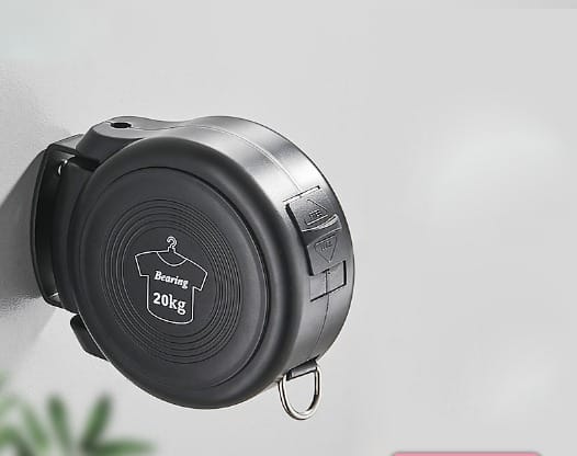 Corde A Linge Invisible Anti Vent Rétractable Pour Interieur Et Balcon Seche Linge Portable Sans Perçage Pour Logement Locatif