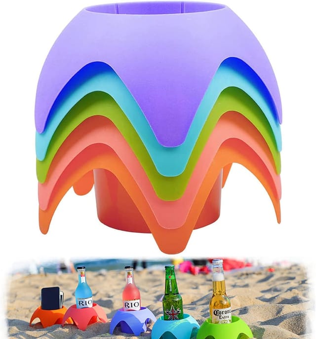 Accessoires De Plage Pour Adulte Porte Gobelet Pour Parasol Et Serviette Essentiel Pour Vacances Et Famille