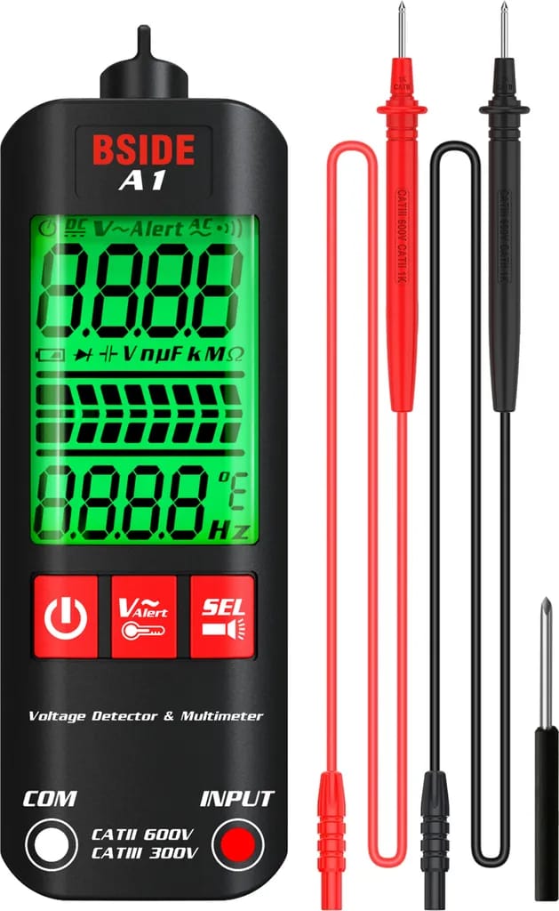 Multimètre Numérique A1 Pour Mesure De Tension Ac Dc Fréquence Résistance Et Continuité Avec Écran Lcd Deux Mille Points