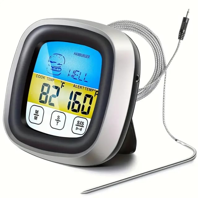 Sonde De Cuisson Numerique Avec Minuteur Ecran Tactile Couleur Pour Barbecue Et Cuisine Thermometre Precis Pour Viande Et Bonbons