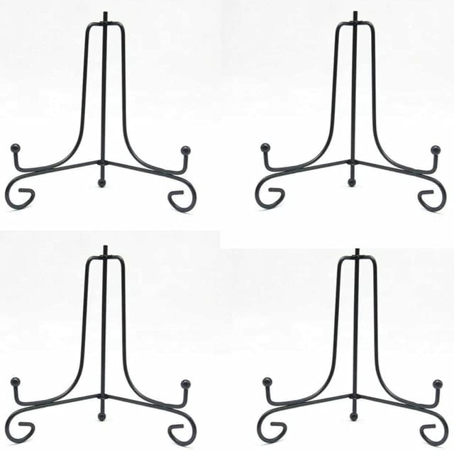 Lot De 4 Supports D’exposition Pliables En Fer, Présentoirs Métalliques Pour Cadres Photo Et Stands De Produit