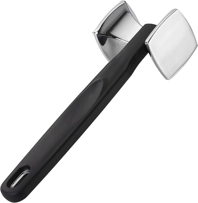 Maillet Attendrisseur De Viande En Aluminium Chromé Avec Manche Souple Pour Steak Et Poulet Outil De Cuisine