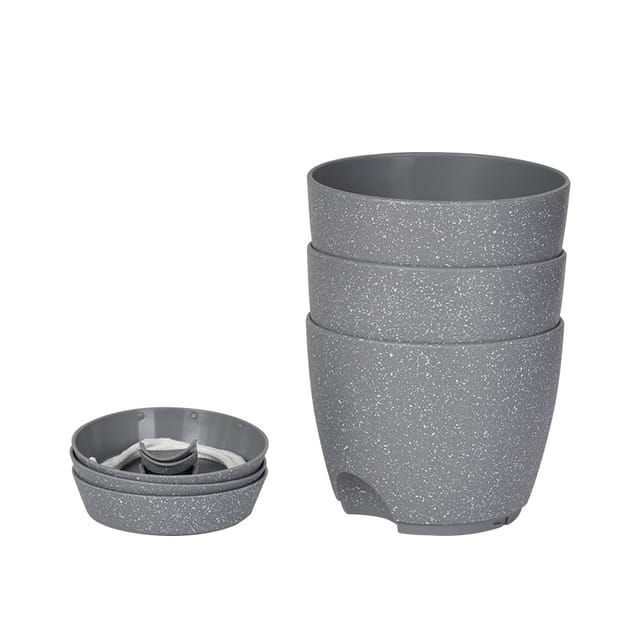 Lot De 3 Pots De Fleurs À Arrosage Automatique Avec Soucoupe, Respirants Et Réutilisables, Décoratifs Et Peu Encombrants, Pour Intérieur Et Extérieur.