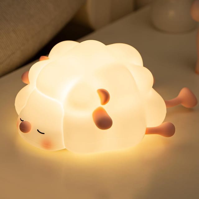 Veilleuse Pour Enfants, Intensité Réglable Sur 10 Niveaux, Minuterie 15/30/60 Min, Silicone Alimentaire, Lampe Tactile Mignonne, Compagnon De Chevet Rechargeable - Cadeau Adorable