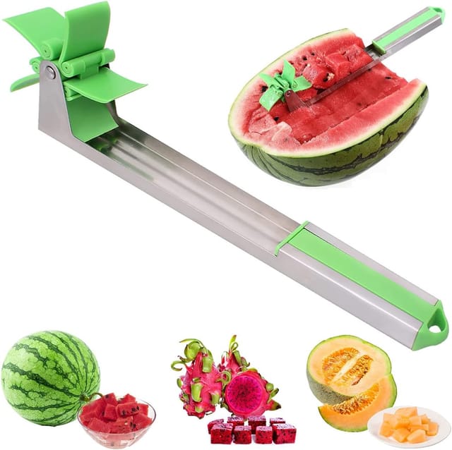 Coupe Pastèque En Acier Inoxydable En Forme De Moulin À Vent Outil Pour Trancher Le Melon Et Les Fruits Accessoire De Cuisine Pour Découper Rapidement