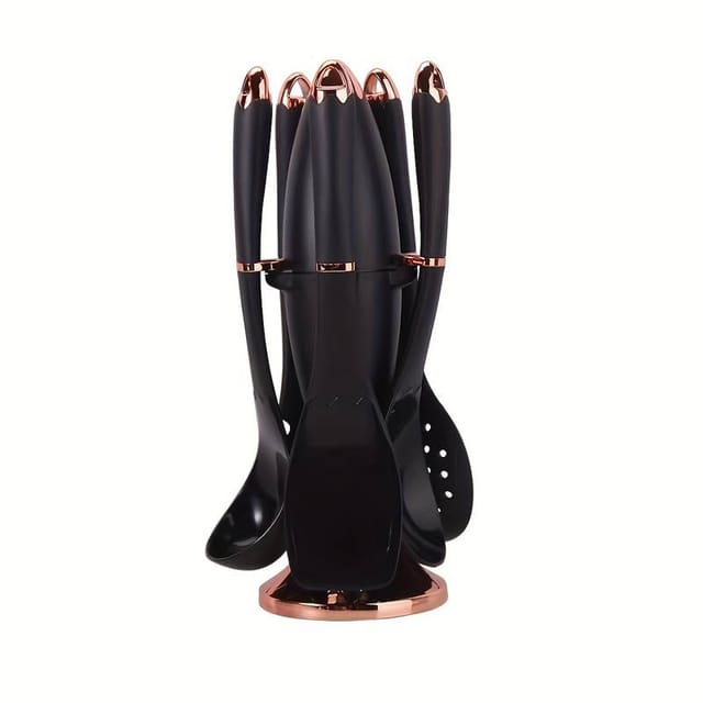 Ensemble D'Ustensiles De Cuisine En Silicone Pour La Cuisson, Comprenant Une Passoire À Soupe, Une Spatule Antiadhésive Et Un Support De Rangement Pour Cartouches De Gaz.