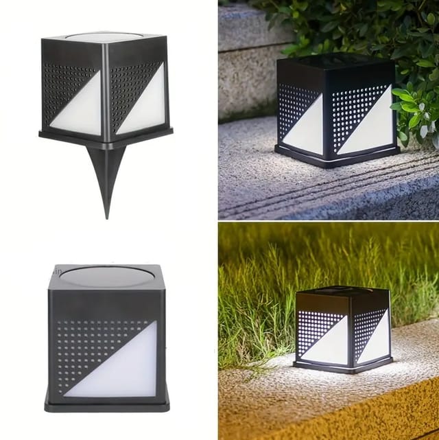 Projecteur Solaire Sur Colonne, Lampe Solaire De Jardin, Applique Led Extérieure Étanche Pour Cour, Villa, Mur Ou Porte, Projecteur De Poteau De Porte.
