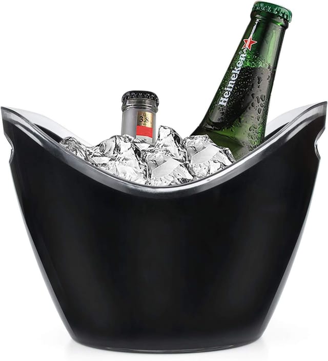 Seau À Glace 3,5 Litres Pour Vin Et Champagne, Refroidisseur De Bouteilles En Plastique, Idéal Pour Apéritifs Et Réceptions