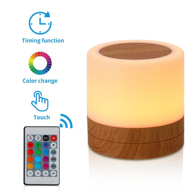 Veilleuse, Lampe Tactile Portable, Lampe De Chevet Rechargeable À Intensité Variable Avec Couleurs Rgb Changeantes Pour Chambre De Bébé/enfant/extérieur