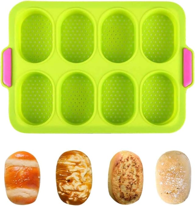 Moule À Pain Long En Silicone Antiadhésif De Qualité Alimentaire, 8 Cavités Pour Baguettes Et Pains Croustillants Faits Maison