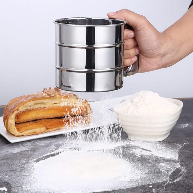 Tamis À Farine À Une Main En Acier Inoxydable, Passoire Fine Pour Sucre, Grains Et Fruits, Outil De Cuisine Pratique