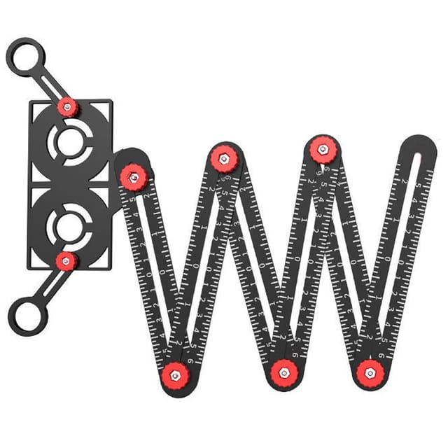 Règle Pliante Multi Angle Avec Six Trous De Positionnement En Alliage D Aluminium Pour Carrelage Coffrage Et Outillage Professionnel