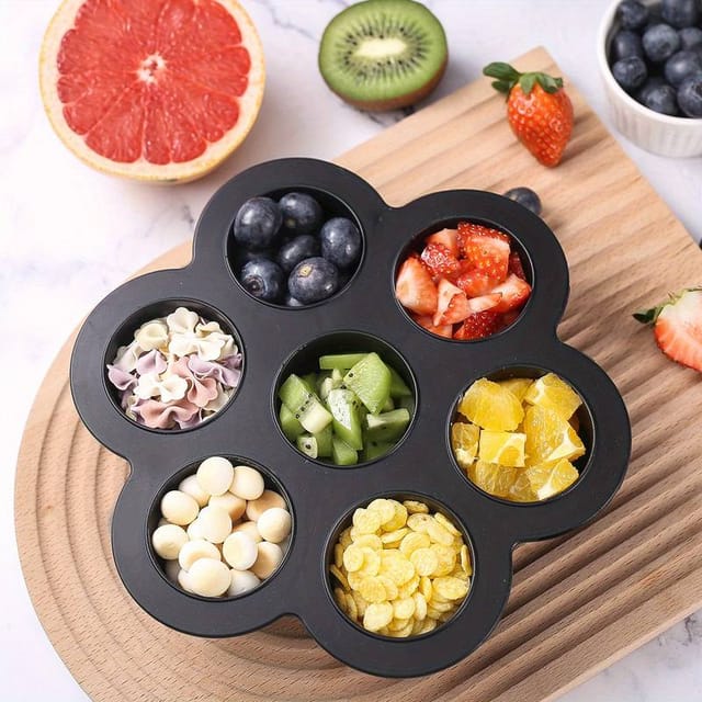 Moules À Muffins Antiadhésifs En Silicone Pour Friteuse À Air - Moule À Muffins Rond À 7 Cavités Pour Une Cuisson Saine Et Délicieuse
