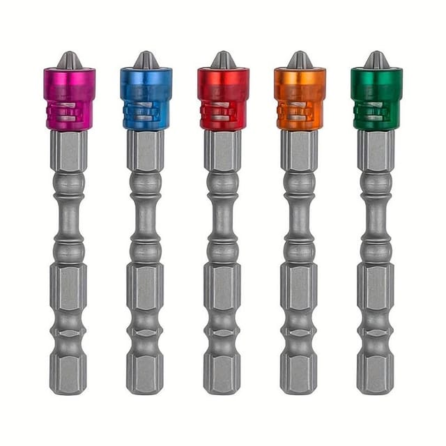 Tournevis Magnétique Cruciforme 1/4", Tête De Tournevis Ph2 En Alliage, Tournevis Hexagonal À Collerette Magnétique De 65 Mm