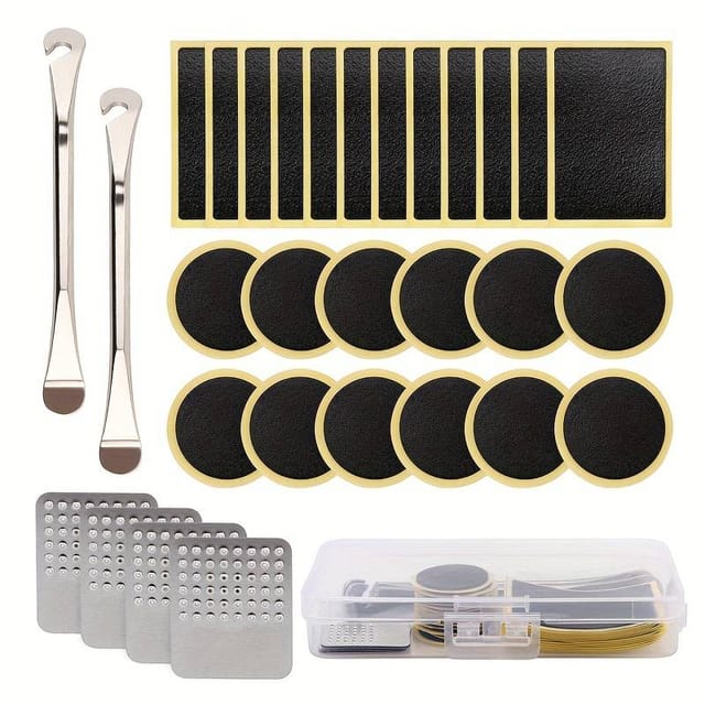 Kit De Réparation De Pneus De Vélo – Démonte-pneus Et Rustines Sans Colle Pour Pneus De Vélo, Outil De Réparation Pour Pneus De Vélo