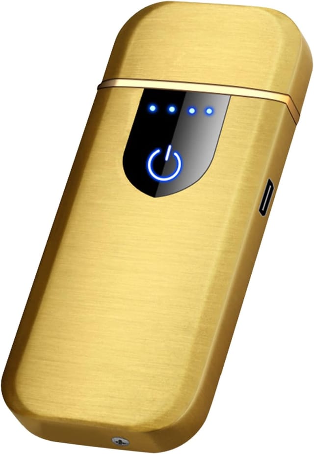 Briquet Plasma Rechargeable Usb Double Face Sans Flamme Étanche Au Vent Avec Indicateur De Batterie