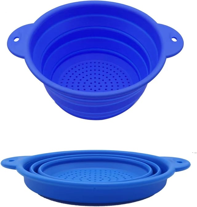 Extrudeur De Cuisine En Silicone Alimentaire Pliable Avec Manche Plastique Pour Égoutter Pâtes Et Légumes Lavable Lave Vaisselle