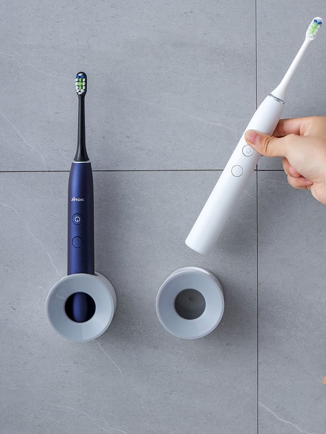 Lot De 2 Supports Muraux Universels Pour Brosses  À Dents Électriques - Adhésif Puissant, Gain De Place Pour Douche Et Salle De Bain