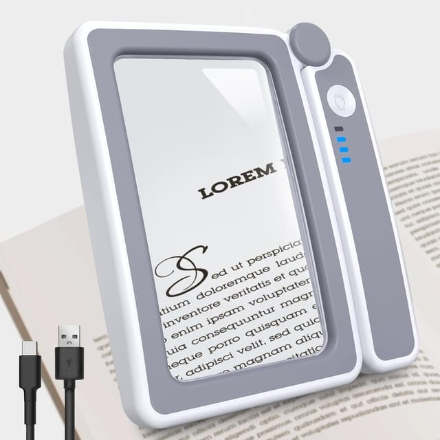 Loupe Lumineuse Led Rechargeable 5x, Cadeau Pour Senior, Grossissement Pour Lecture Et Bricolage