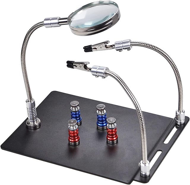Support De Soudage Magnétique Avec Troisième Main Loupe Pour Circuit Imprimé Outil De Fixation Pour Électronique Et Travaux De Précision