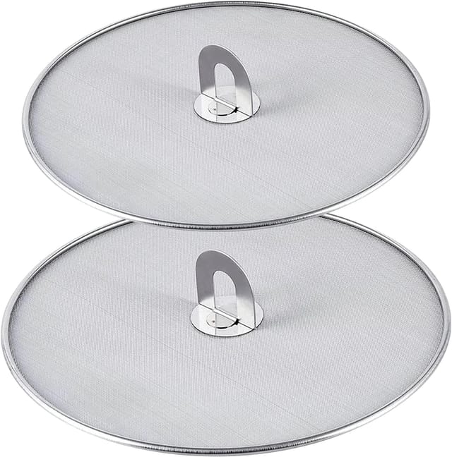 Lot De 2 Pare-éclaboussures Pliables En Acier Inoxydable Avec Manche, Protection Contre Les Projections D’huile En Cuisine