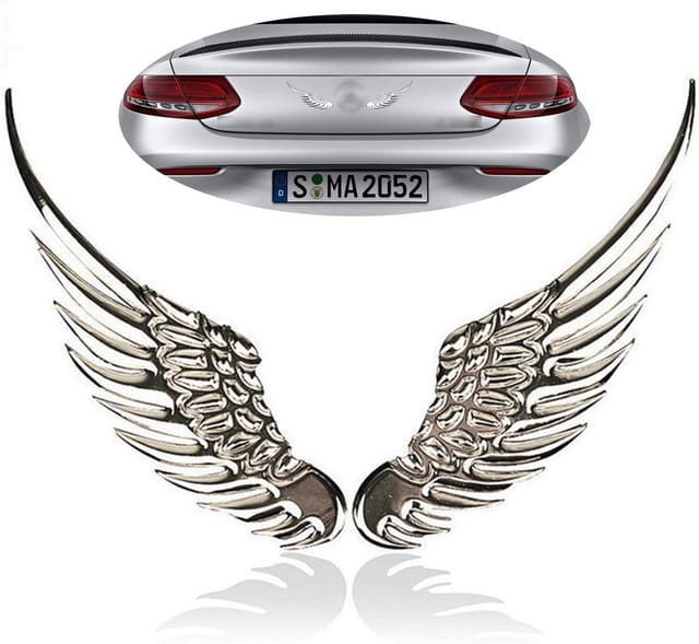 Autocollant Ailes Angel Car 3d Métal Strass Quatre Virgule Neuf Pouces Pour Voiture Accessoire Décoratif Réfléchissant
