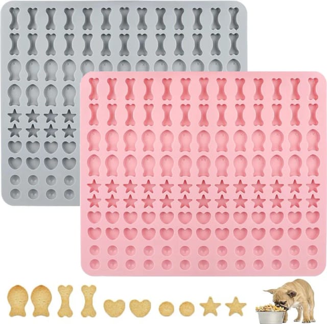 Plaque De Cuisson Silicone Cent Trente Alvéoles Pour Friandises Pour Chien Moule À Biscuits Motif Pour Animaux