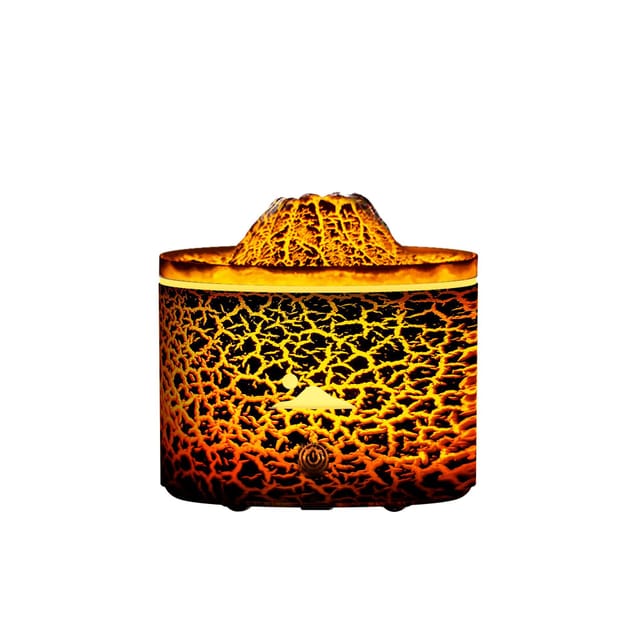 Diffuseur D'Huiles Essentielles Volcan Lava Night Lights Pour La Chambre À Coucher - Humidificateur De Bureau À Effet Flamme Et Brumisateur