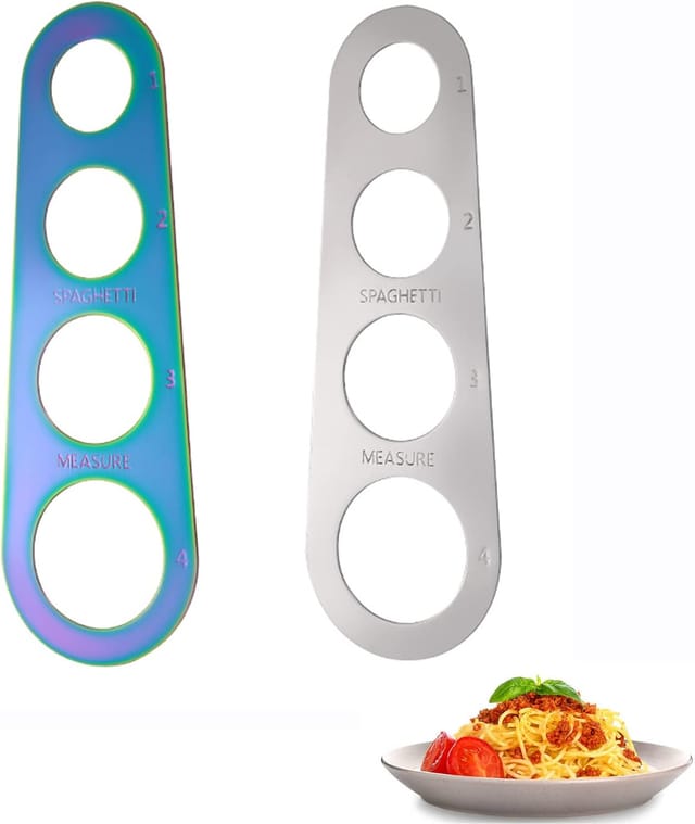 Lot De Deux Doseurs De Pâtes En Acier Inoxydable Avec Quatre Trous Pour Spaghetti Outil De Contrôle Des Portions Pour Cuisson Précise