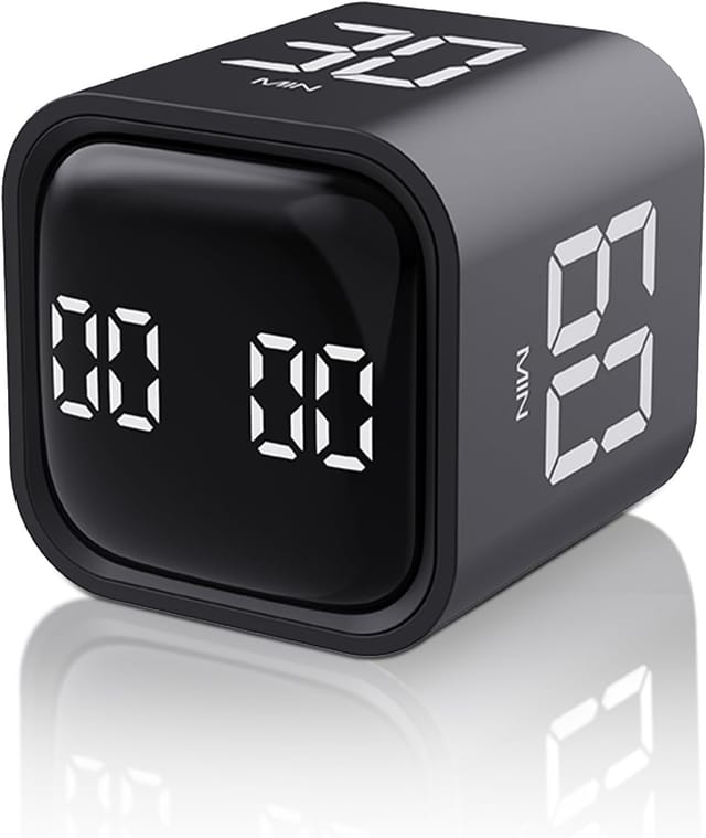 Minuteur À Cube, Minuteur De Rotation, Compte À Rebours De 5/10/30/60 Minutes Et Personnalisé, Minuteur De Productivité, Pause Et Reprise, Mode Silencieux