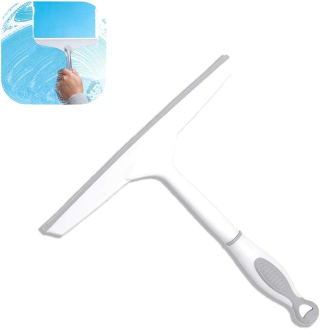 Essuie-glace De Douche Mural Universel, Nettoyant Pour Vitres Sans Marquage, Pour Le Nettoyage Des Miroirs Et Du Carrelage, Blanc Cassé