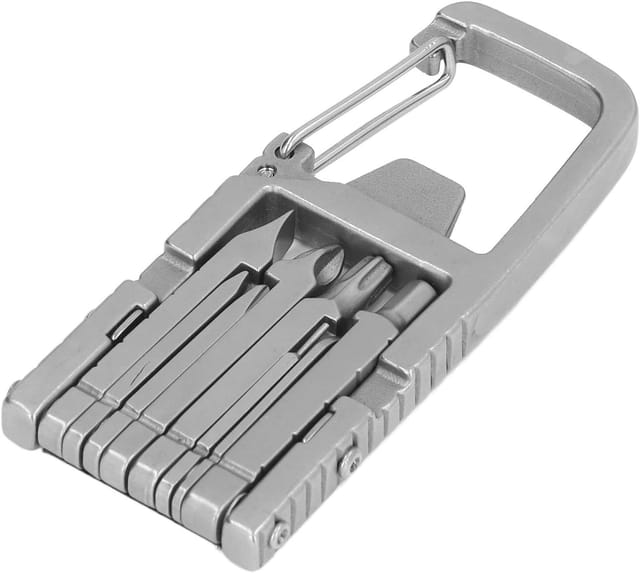Multitool Porte Cles Douze En Un Pliable En Acier Inoxydable Avec Tournevis Outil De Poche Cadeau Pour Homme Decapsuleur
