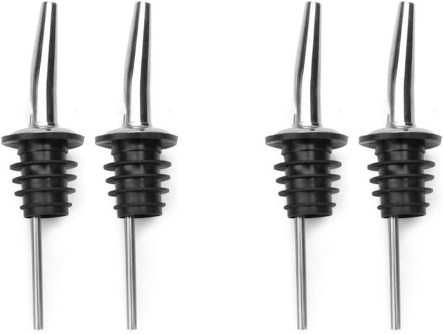 Lot De Quatre Bouchons Verseurs Pour Bouteilles De Vin En Acier Inoxydable Pour Alcool Huile Et Sirop Accessoire Pour Service Et Conservation