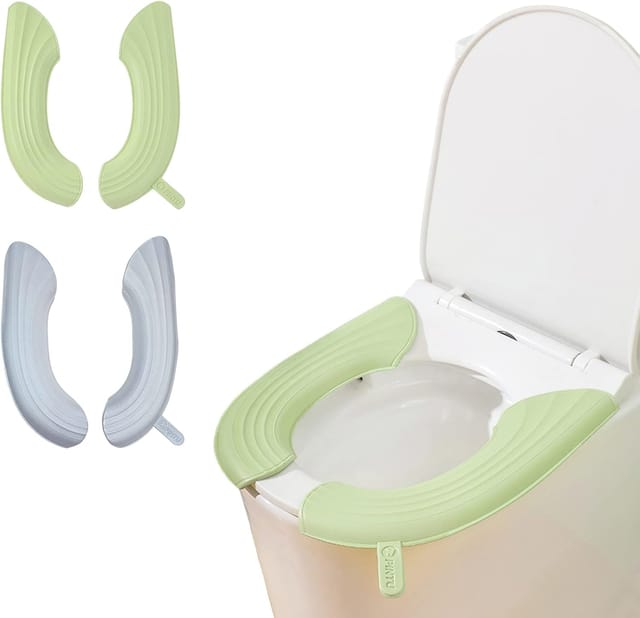 Lot De 2 Couvertures De Siège De Toilette Portables Lavables Et Réutilisables, Pour Femme Enceinte, Enfant Et Senior
