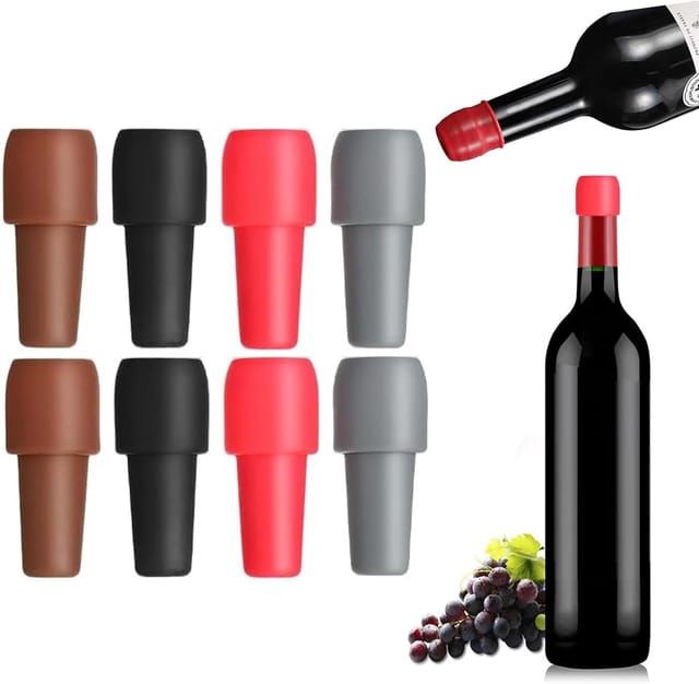 Bouchons En Silicone Réutilisables Pour Bouteilles De Vin, De Champagne Et De Bière.