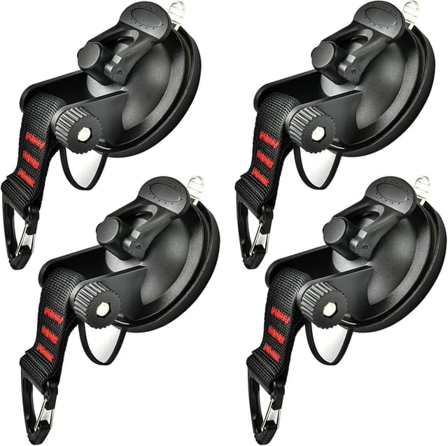 Kit De 4 Ventouses De Camping Extra-fortes Et Multifonctionnelles Pour Voiture, Auvent, Camping-car, Maison Et Atelier.