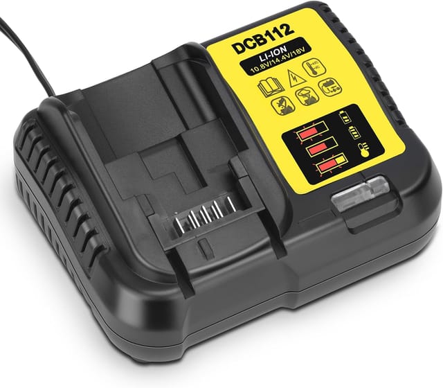 Chargeur De Batterie Dcb112 Pour Dewalt, Compatible Avec Les Batteries Lithium-ion Dewalt 12 V, 20 V Et 60 V Max (dcb205, Dcb112, Dcb201, Dcb200, Dcb612).
