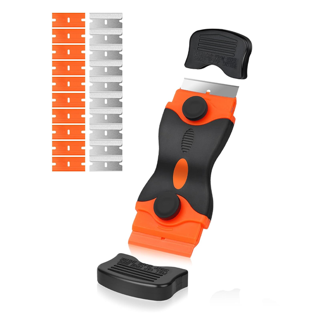 Raclette Pour Plaque Vitrocéramique Avec Vingt Lames En Acier Inoxydable Et Plastique Outil De Nettoyage Pour Cuisine Et Four