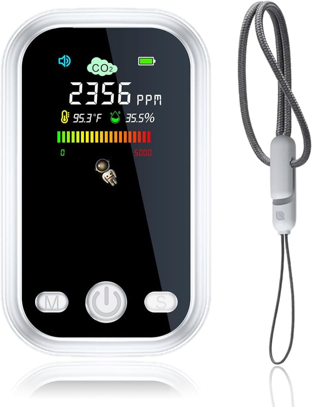 Détecteur De Co2 Miniature Amélioré, Appareil De Mesure Portable 3 En 1 Calibrable Pour La Surveillance Du Co2 Et La Qualité De L'Air