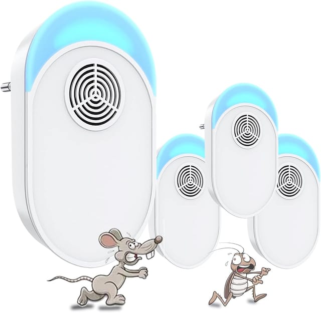 Répulsif Anti-insectes À Ultrasons (lot De 4), Répulsif Électronique À Brancher Contre Les Insectes, Souris, Coléoptères Et Cafards.