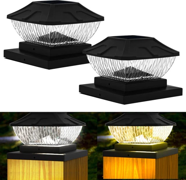 Lot De Deux Éclairages Solaires Extérieurs Ip65 Pour Clôture Et Portail Deux Modes De Lumière Étanches