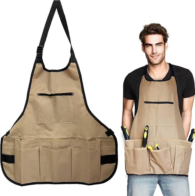 Tablier De Jardin En Tissu Oxford, Tablier De Jardin Multifonctionnel, Tablier À Outils De Jardin Épais Et Imperméable Avec Poches
