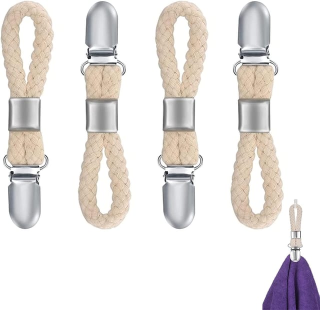 Lot De 4 Porte-serviettes Avec Anneau, Crochets Pour Cuisine, Salle De Bain Et Balcon