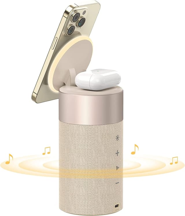 Enceinte Bluetooth Avec Chargeur Magsafe Veilleuse Chargeur Magnétique Deux En Un Pour Iphone Et Airpods Accessoire Pour Maison