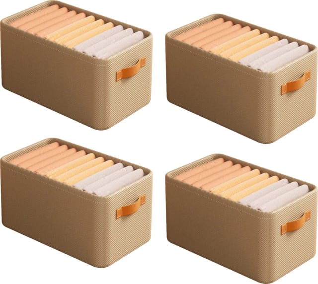 Lot De Quatre Boîtes De Rangement Pour Jeans Et Pantalons Pliables Pour Tiroir Organiseur De Vêtements Pour Armoire